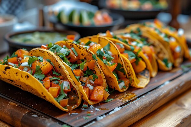 Vis taco's klaar om te serveren bij het diner