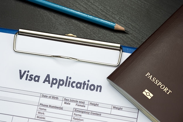 Photo visa application form to travel immigration