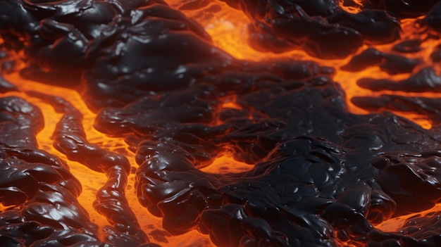 Фото Вискозная и липкая текстура расплавленной лавы генеративный ии