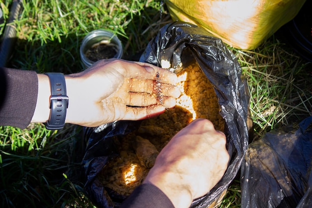 Visgerei aas visserij rivier Selectieve focus natuur