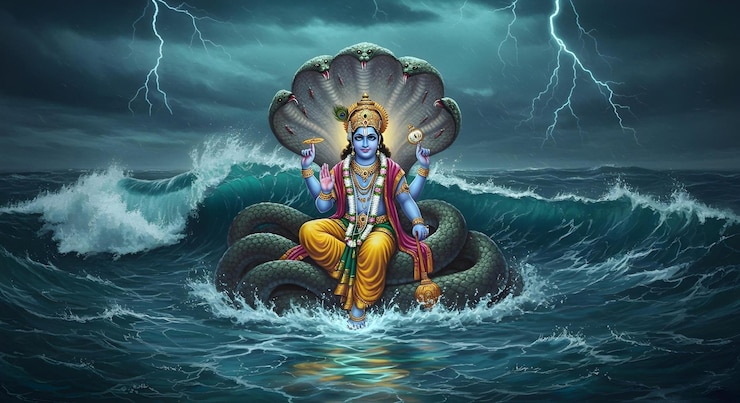 Photo vishnu on ananta shesha