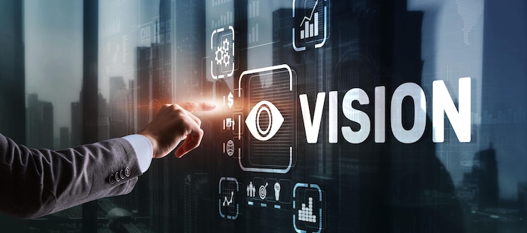Visie Richting Toekomstige Business Inspiratie Motivatie Concept
