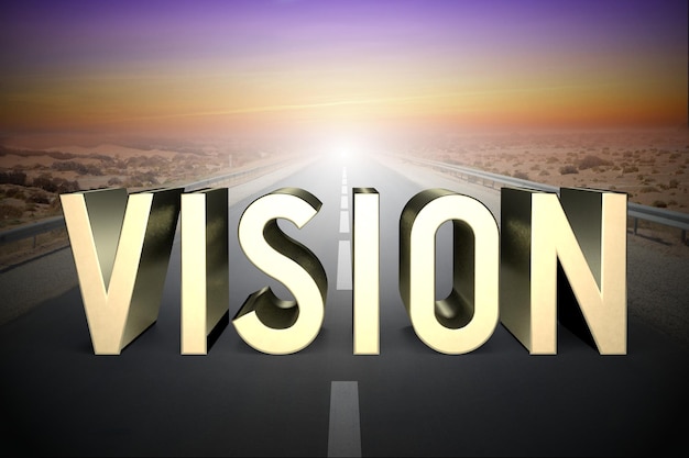 Vision concept road 3D rendering