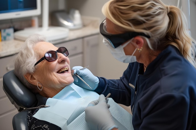 Foto odontoiatria visionaria un esame completo delle dentiste
