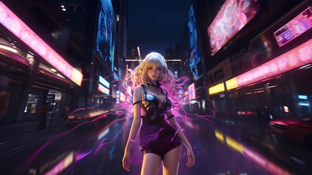 Visions of Anime Fantasies en Cyberpunk Realms