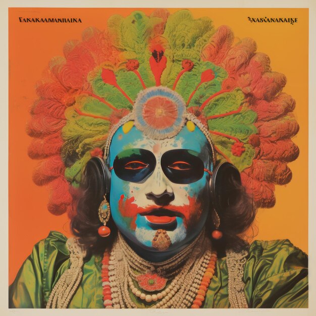 Photo visions of yakshagana a kaleidoscopic journey through 70s dime novel covers and op art glitch poste