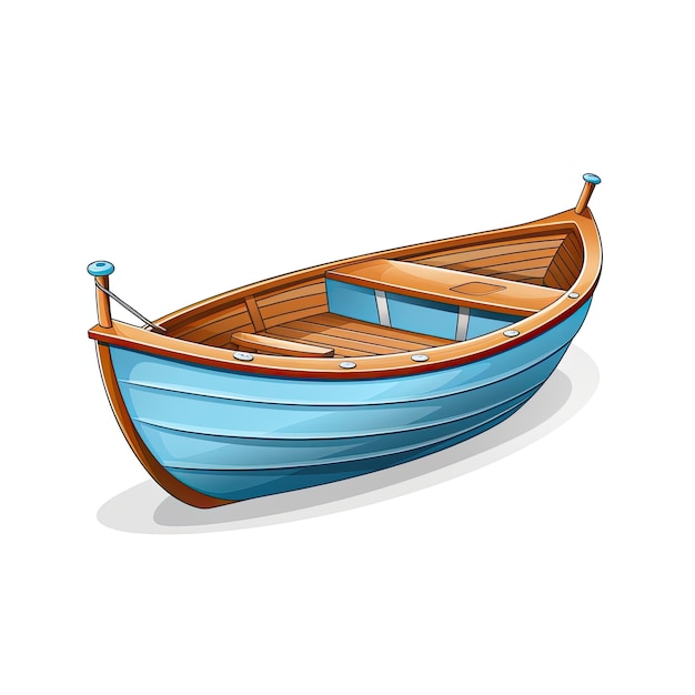 Visserboot geïsoleerd op witte achtergrond Vectorillustratie in cartoon stijl