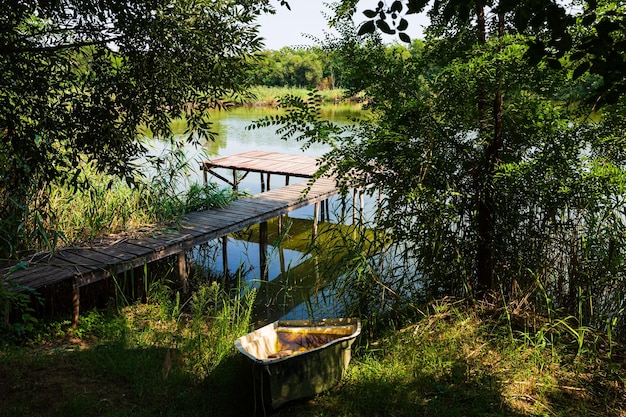 Foto visserij pier in de zon