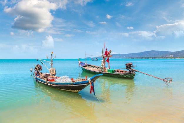 Vissersboten op het eiland Koh Samui