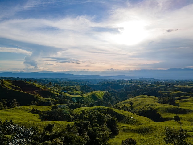 Foto vista de filandia quindio al eje cafetero panoramisch uitzicht op de natuur