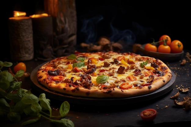 Visual Classic Pizza Euphoria Culinary Joy (Visuele klassieke pizza euforie culinaire vreugde)