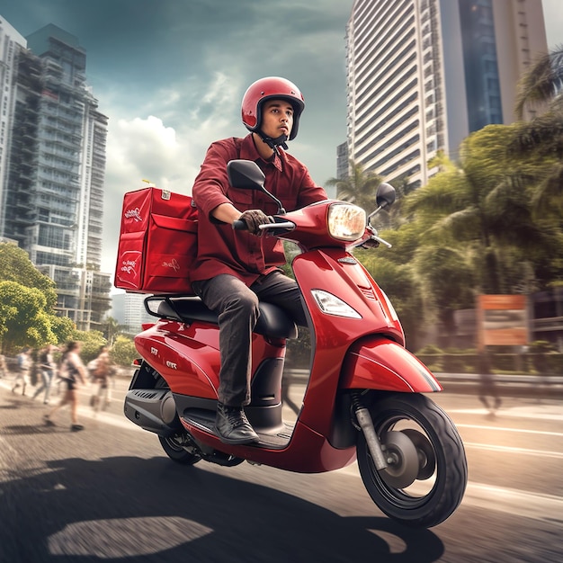 Photo visual of courier delivery