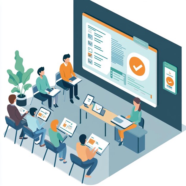 Visual of an elearning module with interactive content and quizzes for ...