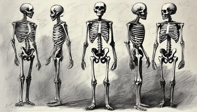 Photo visual exploration of the skeletal system artistic visualization of the human skeleton