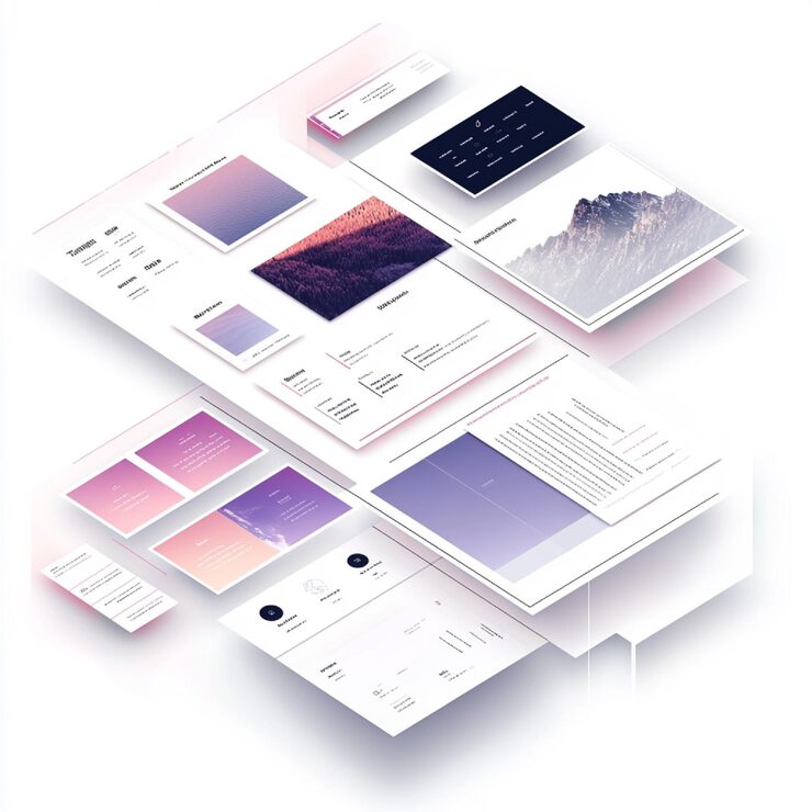 Photo css 그리드와 플렉스박스를 사용하여 구조화 된 레이아웃을 보여주는 웹 페이지 요소의 시각적 계층 구조