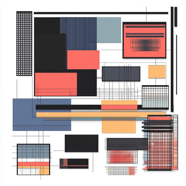 Photo a visual hierarchy of a webpages elements showing structured layout using css grids and flexbox