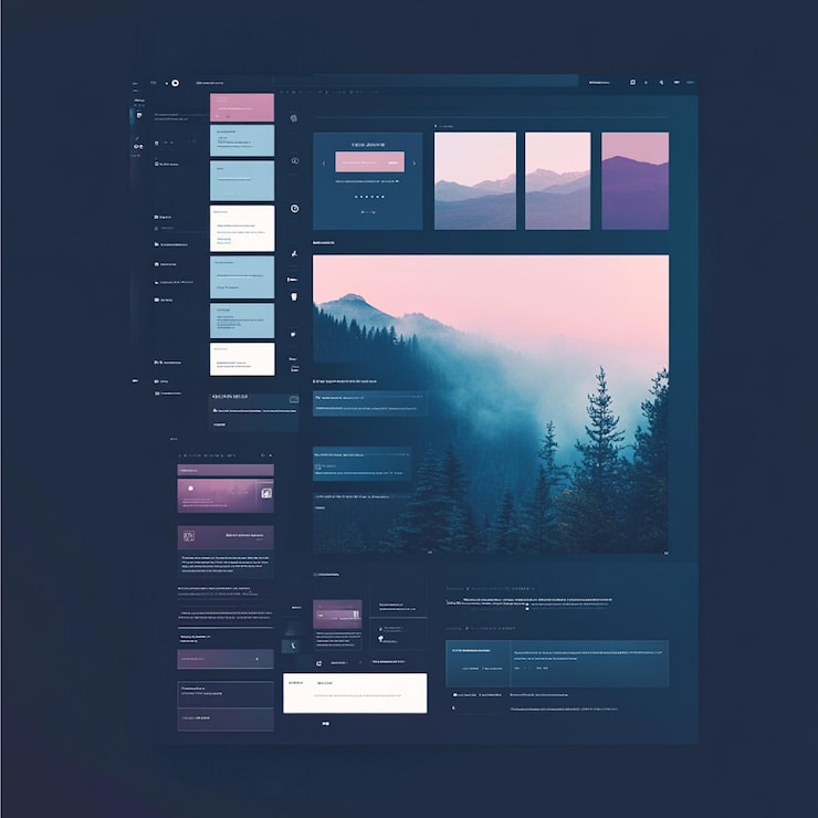Photo a visual hierarchy of a webpages elements showing structured layout using css grids and flexbox