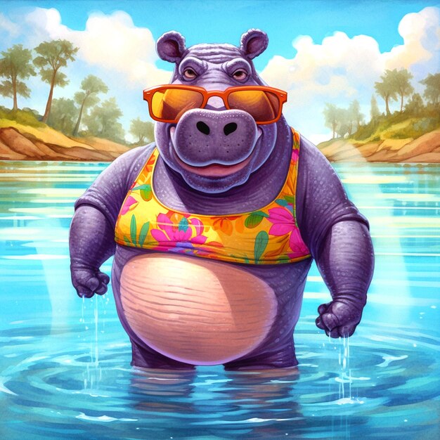 Photo visual of hippopotamus