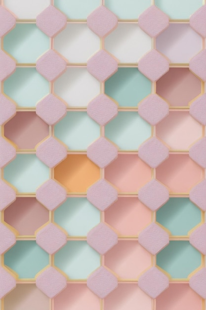 A visual pattern composed of perfectly defined hexagons each one of them with soft