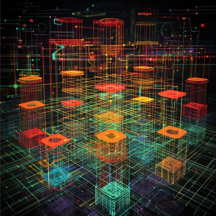 Photo a visual representation of common data structures like arrays linked lists stacks and queues
