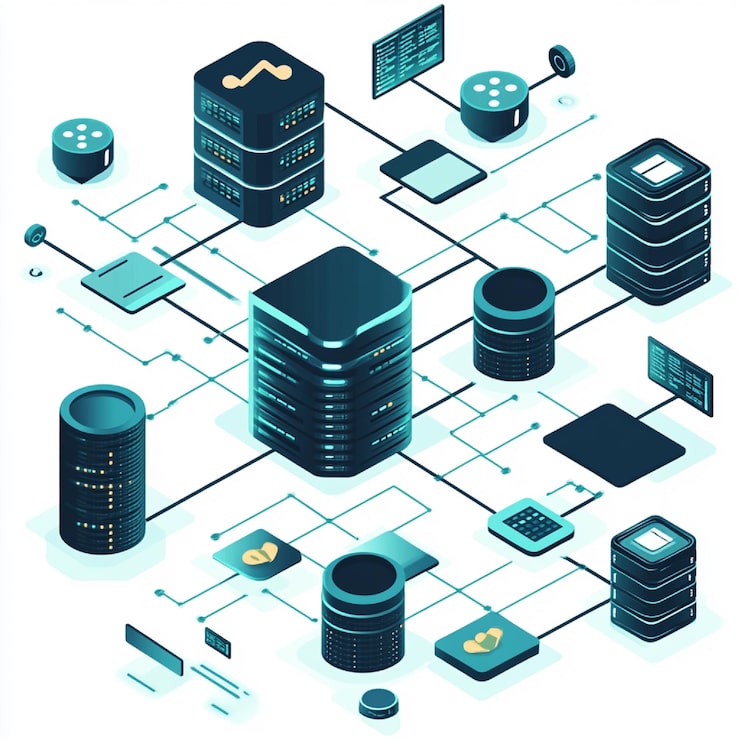 Photo a visual representation of database management systems dbms such as mysql postgresql or mongodb