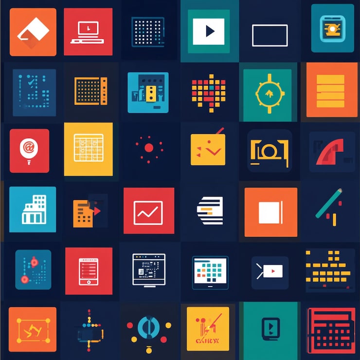 Photo 包括python,javascript和cd在内的不同编程语言的视觉表示