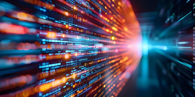 visual representation of digital transformation through fast data flow in programming concept digital transformation fast data flow programming visual representation technology