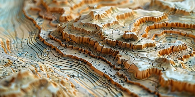 visual representation of terrain features on a topographic map concept topographic map symbols elevation contour lines landforms representation terrain features illustration