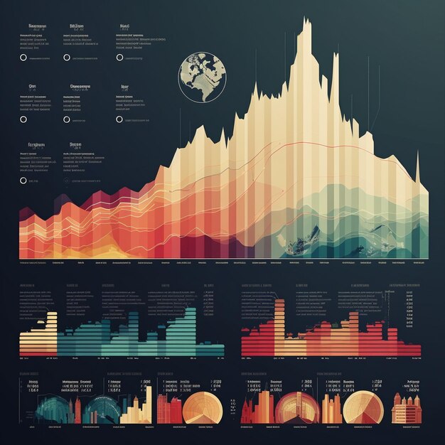 Photo visual symphony vibrant data visualization and abstract illustrations for creative design