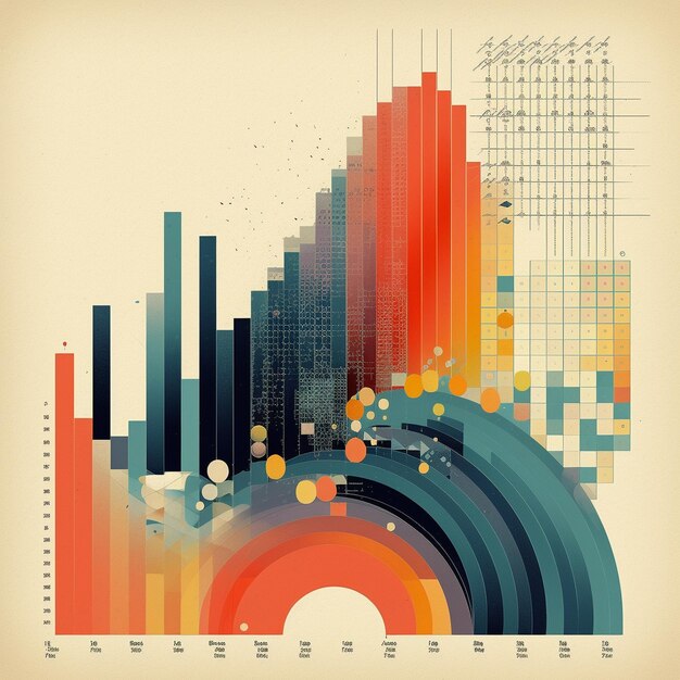 Foto visual symphony visualizzazione di dati vibranti e illustrazioni astratte per il design creativo