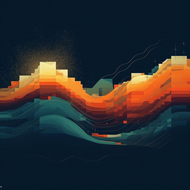 Photo visual symphony vibrant data visualization and abstract illustrations for creative design