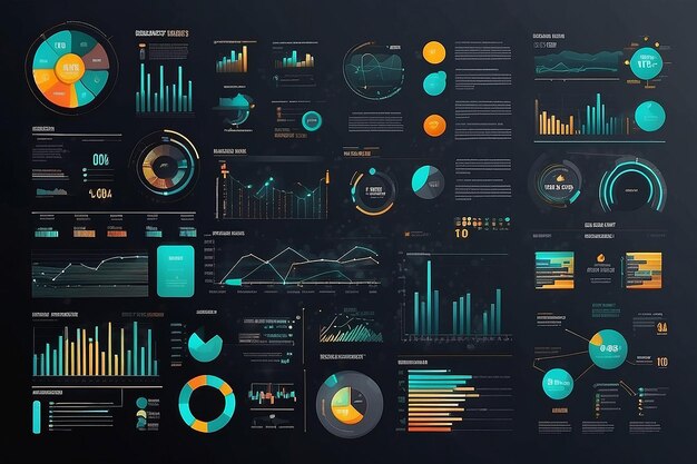 Visualisatie van bedrijfsgegevens Procesdiagram Abstracte elementen van grafiek Infografiek