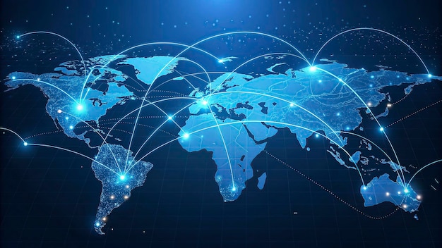 Visualisatie van wereldwijde netwerk- en dataconnectiviteit