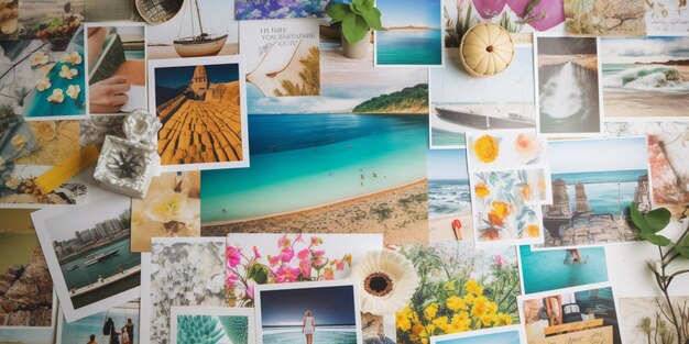 Foto visualisatiebord met inspirerende afbeeldingen