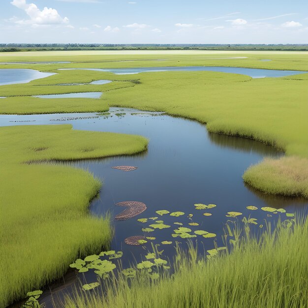 Foto visualiseren van de essentie van wetlands een werelddag van wetlands galerie