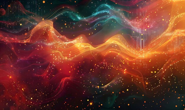 visualization of data streams in a data network arranged in circular lines abstract background created with generative ai