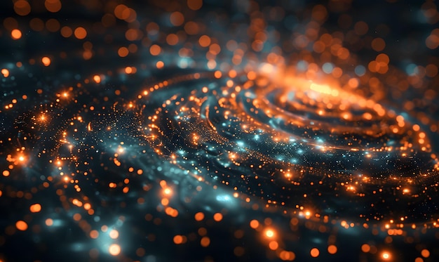 visualization of data streams in a data network arranged in circular lines abstract background created with generative ai