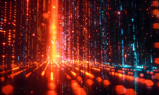 visualization of data streams in a data network arranged in circular lines abstract background created with generative ai