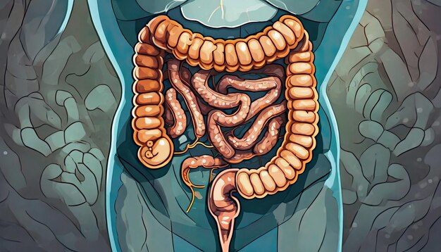 写真 人間の腸の構造と機能の視覚化 - ゲネレーティブai