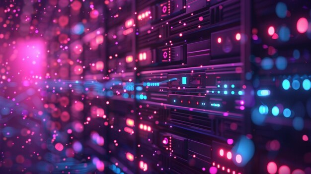 Photo visualization of a server rack abstract background