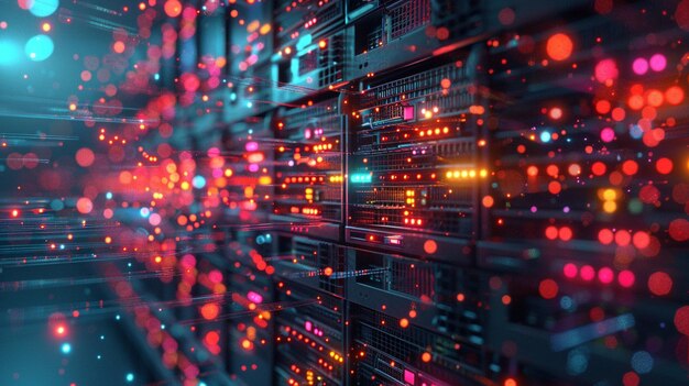 Photo visualization of a server rack abstract background