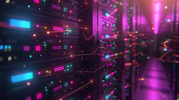 Photo visualization of a server rack abstract wallpaper