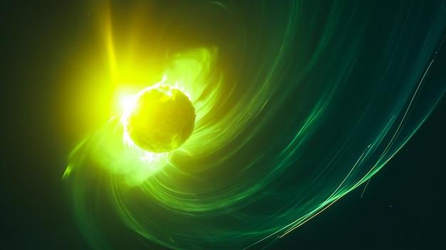 A visualization of solar wind interacting with Earths magnetic field during a solar storm Generati