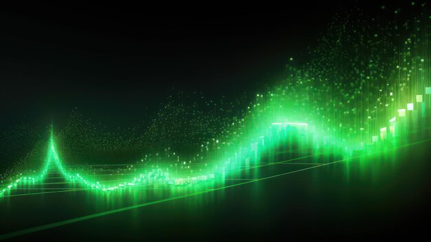 Visualization waveform neon green frequency