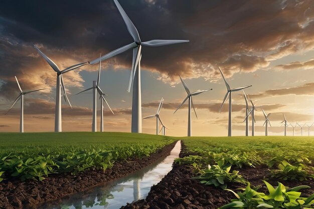 Photo visualize renewable energy carbonneutral solutions and reducing co2 emissions