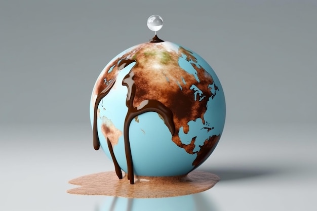 사진 위험에 처한 지구 지구 기후 재해 시각화 generative ai