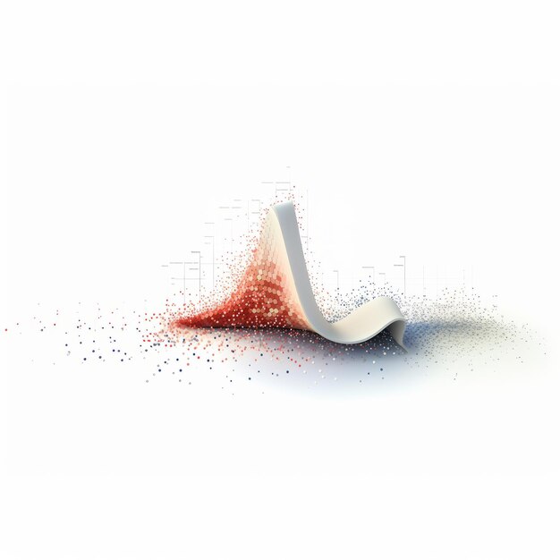 Photo visualizing data a blend of the sinus curve and scatter plot on a crisp white canvas