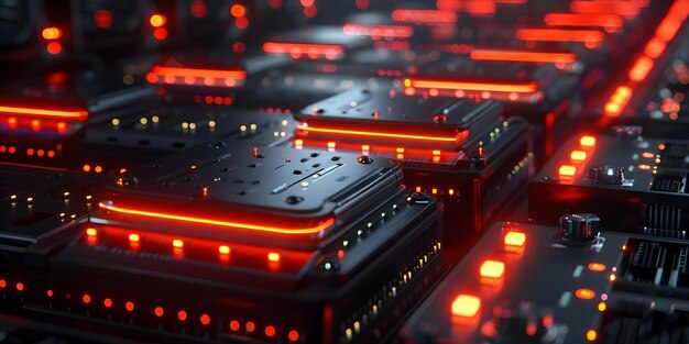 visualizing the growth of server infrastructure through a d render of multiple racks concept server infrastructure 3d render multiple racks growth visualization technology evolution