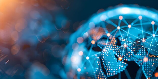 visualizing interconnected data flows across regions with a 3d digital globe network concept data visualization interconnected networks 3d globe global data flows regional connections