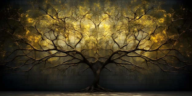visualizing a neural network as a tree with roots and branches for connections concept neural network visualization tree structure roots and branches connection mapping